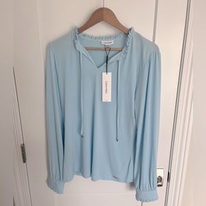 NWT Blue Christmas Calvin Klein Blouse Med. Perfect for a business or Brunch